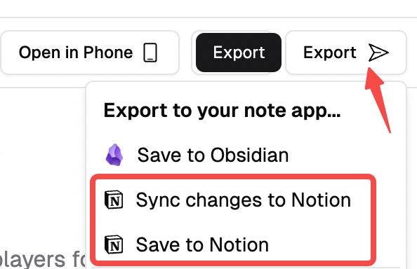 Export your notes to Notion