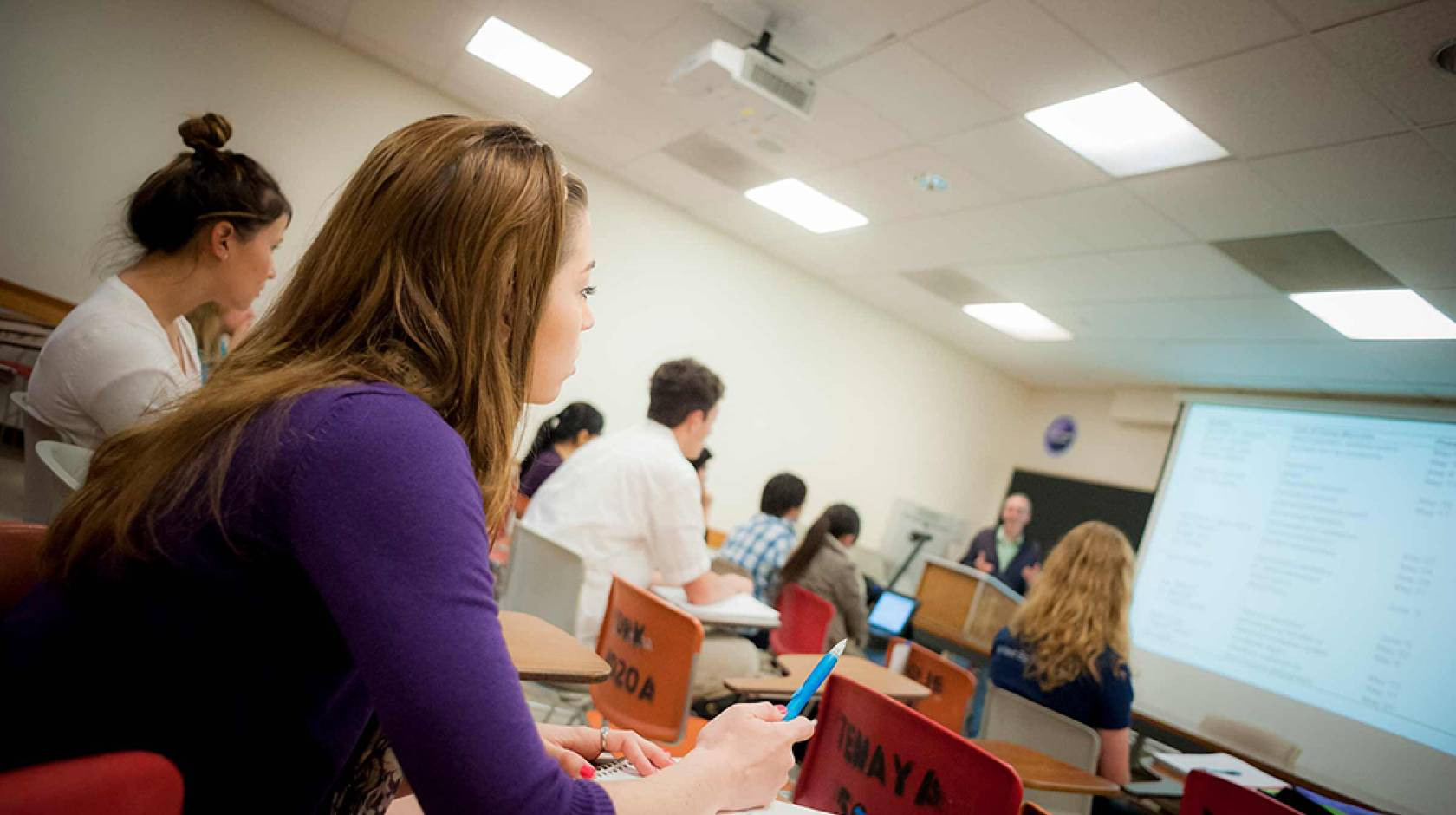 Students taking class in the classroom