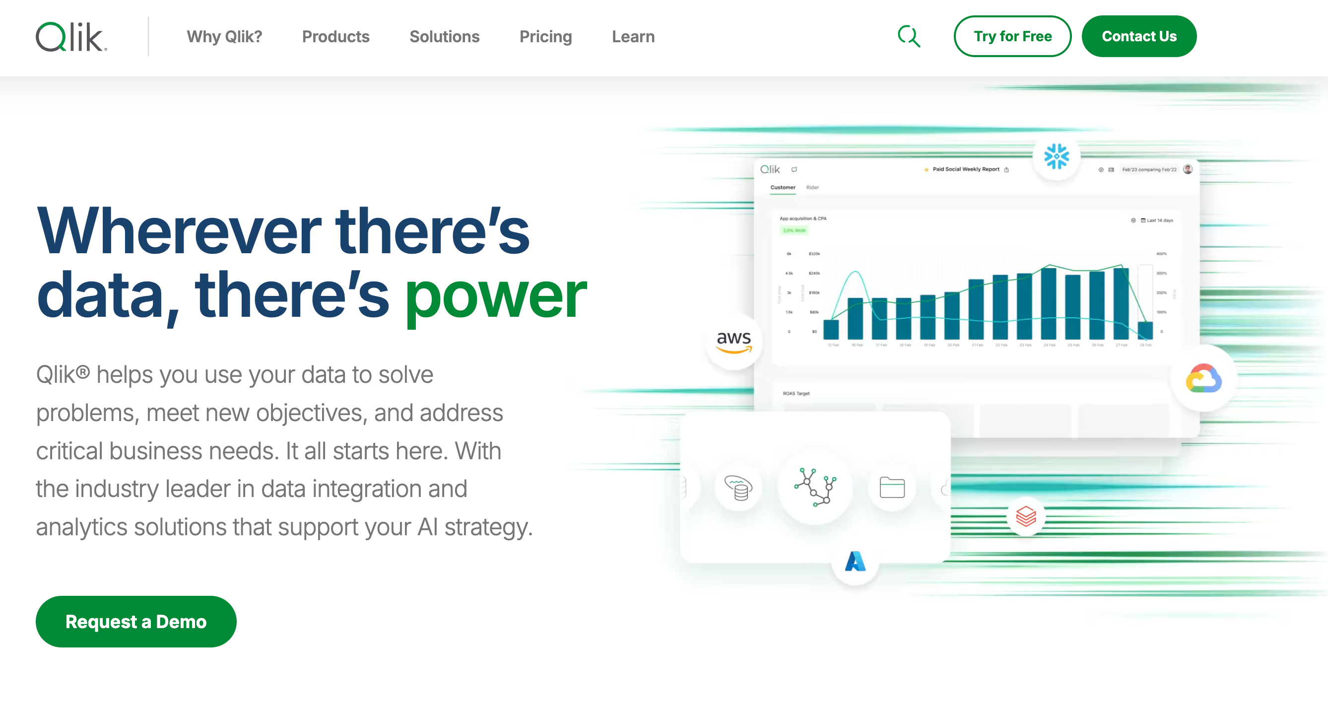 Qlik’s homepage