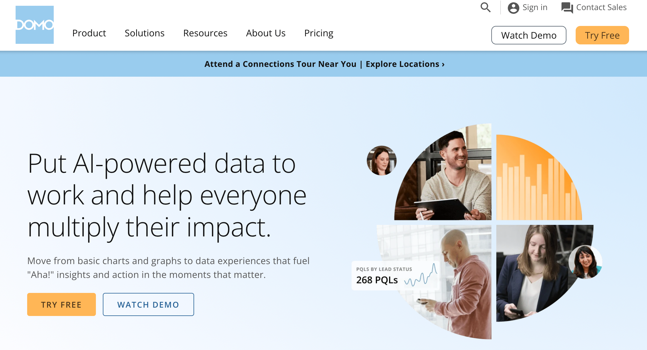 Domo’s homepage